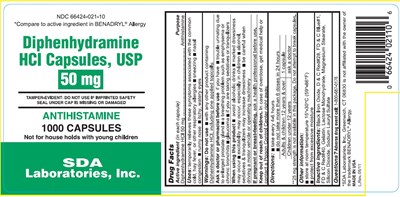 Image Of Label (Sda Labs Diphenhydramine HCl 50 mg 1000ct Label)